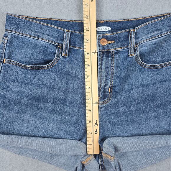 Old Navy Womens 10 Blue Denim Cuffed Shorts Medium-Wash 32" Waist - Picture 7 of 10